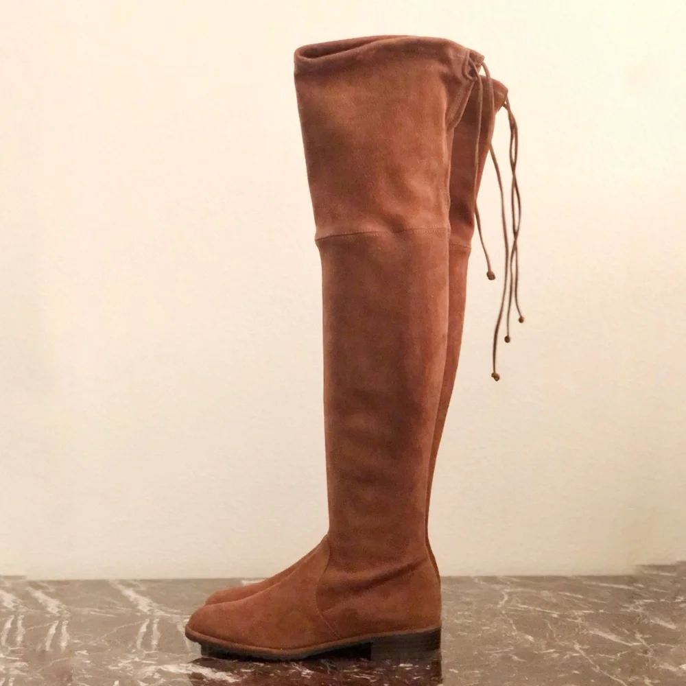 New STUART WEITZMAN Lowland Over the Knee Suede Boots in Brown